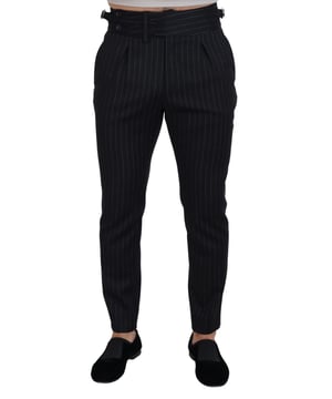 Marca: DOLCE & GABBANA  
Colección: MainLine  
Modelo: Pantalones Rayados  
Color: Negro  
Material: 88% Lana 8% Nylon 2% Elastano 2% Poliéster  
Detalles del Logo  
Hecho en Italia  
Material: 88% Lana 8% Nylon 2% Elastano 2% Poliéster