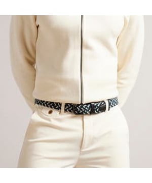 Metal buckle.Leather trim.Elasticated.Keeper loop with debossed logo.Woven design. Material: 66% Polyester, 34% Elastodiene. Ref: 269005BLACK.