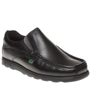 Mens Kickers Fragma Slip Shoe in Black-Slip on-Padded ankle and tongue-Panel overlays to side-Tab to side-Branding to heel and side-Leather Upper  Textile Lining  Synthetic Sole-Ref:114227