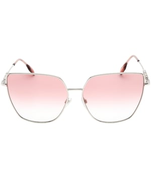 Een vleugje plezier voor je zomerdagen, maar niets ongewoons voor een Burberry-verzamelobject. Burberry Silver zonnebril perfect voor de zomer Burberry Silver 0BE3143 10058D zonnebril, lensbreedte = 61 mm, neusbrugbreedte = 14 mm, armlengte = 140 mm, Made in Italy zonnebril, zonnebrillenkoker, schoonmaakdoekje en onderhoudsinstructies allemaal inbegrepen, 100% bescherming tegen UVA and UVB Zonlicht en conform Britse norm EN 1836:2005 Burberry zilveren zonnebril 0BE3143 ALEXIS 10058D