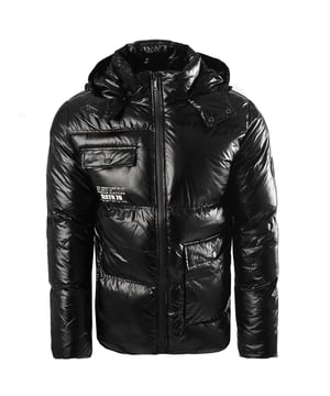 Soul Star Men's designer puffer jacket has full zip fastening closure with drawstring hood to protect in cold days.
 Lightweight and warm outdoor jacket for chilly winter. 
Make a style statement with these high shine warm winter jacket.