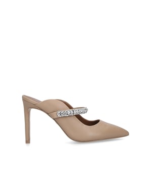 Mercie barely there perspex block heel hotsell in silver croc print faux leather