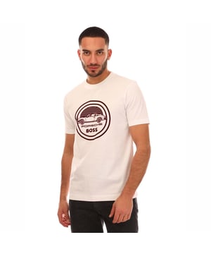Een regular-fit T-shirt met speciale opdruk van BOSS Menswear. Deze top is gemaakt van katoen dat gemerceriseerd is voor meer zachtheid. Onderdeel van de Porsche x BOSS-capsule, een collectie gedurfde stijlen die de BOSS-houding van drive en vastberadenheid weerspiegelen.
