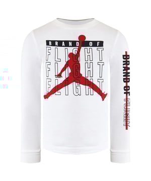 Nike Air Jordan Long Sleeve Crew Neck White Kids Top DB7036 100