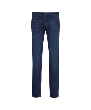 Mens BOSS Delaware Slim-Fit Jeans in dark blue.- Button and zip closure.- Side pockets and back patch pockets.- Flattering and streamlined silhouette.- Slim fit. - Ref: 50524018406