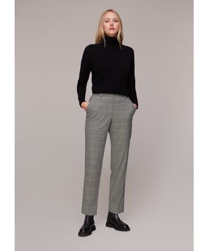 Discover the perfect blend of style and comfort with our Lucie Check Cigarette Trousers – your go-to for any occasion.