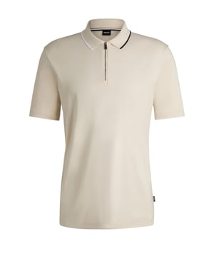 The BOSS C Paras 30 Polo T-Shirt in Off White offers a contemporary take on the classic polo. Crafted from 100% cotton, this polo shirt is both comfortable and stylish.
Key Features:

Modern Design: The quarter-zip placket with a ribbed polo collar and black and white tipping adds a unique touch.
Premium Material: The high-quality cotton ensures a luxurious feel and durability.
Signature Branding: The iconic BOSS woven logo pinch tag on the side seam adds a touch of luxury.
Versatile Style: Perfect for both casual and smart-casual occasions, this polo shirt can be paired with jeans, chinos, or shorts.
