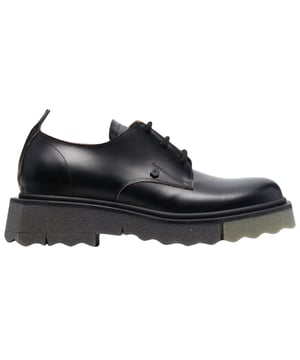 Off-White Black Sneakers, 100% Leather, Lace Fasten, Black Trainers, Lace Fasten, Black Shoes, Streetwear