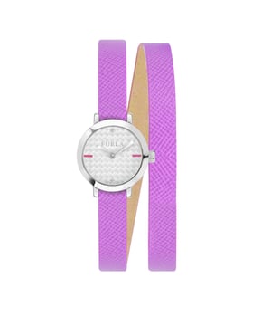 Furla Womens Vittoria Silver Dial   Calfskin Leather Watch