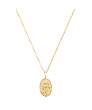Are you looking for a piece of jewelry with a personal touch? Then the birth flower necklace from the Glanzstücken Munich label is perfect. The delicate, graceful violet with its great flowering power embodies the characteristics of its wearers born in February: they are considered gentle and considerate, but at the same time energetic and persistent. The floral zodiac sign is embossed as a 3D relief into an oval pendant and decorated with a sparkling zirconia crystal. The delicate anchor chain with an extension piece and spring ring clasp can be easily adjusted in length. The chain and pendant are made of sterling silver and finished with warm, shimmering yellow gold.
