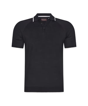 Tipped Tricot Polo von Cappuccino Italia in der farbe Schwarz und in größe M.