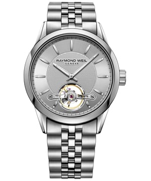 Dit Raymond Weil Heren horloge beschikt over een Automatisch binnenwerk. De kast (42 mm mm) is vervaardigd uit RVS (Zilverkleurig) en heeft een Saffierglas. De band is Zilverkleurig RVS. Dit horloge uit de Raymond Weil Freelancer reeks is een mooi en tijdloos geschenk. Verras jezelf of iemand anders met dit cadeau. Bovendien geniet u hierbij van 2 jaar garantie tegen alle fabricagefouten.