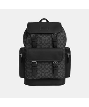 Sprint Backpack in Leather and Signature Jacquard Length 29.0cm,  Width 16.5cm, Height 45.0cm