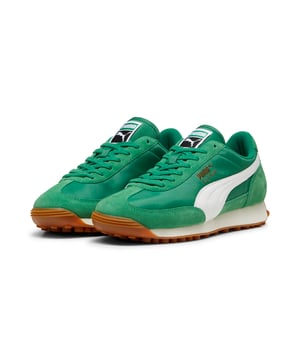 Groene Puma Easy Rider sneakers voor heren, gemaakt van textiel en een rubberen zool. Voorzien van: Puma-merk, suède details en EVA-zool.