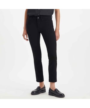Womens Levis 712 Slim Welt Pocket Jeans in black.- 5-pocket construction. - Zip fly and button fastening.- Branded leather patch at rear waist.- Branded tab at the back.- Features a waist-accentuating high rise.- Stretch.- Slim fit.- 62% Cotton  28% Viscose  8% Elastomultiester.- Ref: A61990001