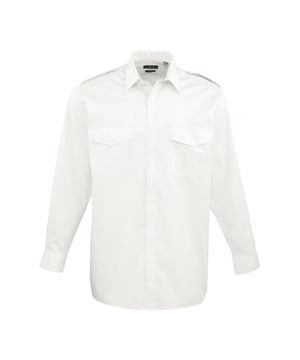 65% Polyester, 35% Cotton. Fabric: Poplin. Design: Contrast Detail. Pockets: 2 Chest Pockets, Buttoned, Flap Closure, Pen Pocket. Fastening: Button-Down. Cuff: Buttoned. Sleeve-Type: Long-Sleeved. Neckline: Stiffened Collar. Hem: Straight. Back Yoke, Shoulder Tabs. 105gsm. Sustainability: Amfori, BSCI, Oeko-Tex Standard 100 Certified, REACH, Sedex, WRAP Certified.