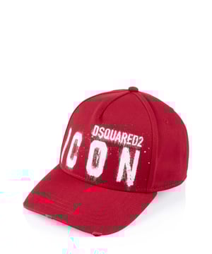 100% algodón; Tapa pulverizadora Icon Dsquared2;  Modelo: BCM0533-05C00001-M818;  Mano de obra de alta calidad;  Tamaño ajustable;  Sombra curva;  aspecto usado;  Detalles del logotipo de Dsquared2