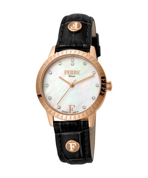 Ferre Milano Ladie's White MOP Dial Leather Watch