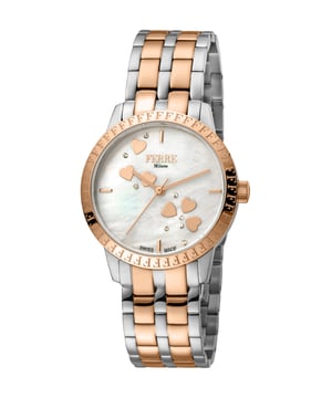 Ferre Milano Ladie's White MOP Dial RG Stainle Steel Watch