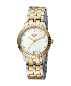 Ferre Milano Ladie's White MOP Dial GP Stainle Steel Watch