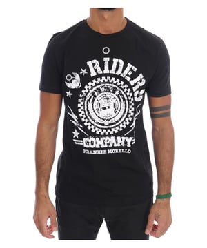 Completamente nuevo con etiquetas  
Camiseta FRANKIE MORELLO 100% auténtica  
Cuello redondo de manga corta  
Color: Negro  
Motivo: Impresión blanca de RIDERS  
Detalles del logo  
Hecho en Italia  
Material: 100% algodón