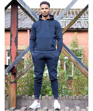 Enzo Mens Pullover Hoodie Tracksuit Set. Enzo Embroidery Logo on Chest. Hoodie with Drawstring. Ribbed Waist and Cuffs. Kangaroo Pockets. Enzo Mens Casual Designer Tracksuit Joggers. Adjustable Waist with Drawstring. 2 Pocket Design. Colours Available: Black, Grey, Khaki, Navy