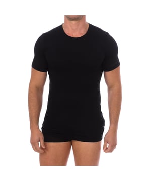Bikkembergs short sleeve t-shirt.
 Round neckline with ribbed finish.
 Brand logo on the sleeve.
 Comfortable and breathable fabric.
 Seams seen in tone.
 Composition: 95% Viscose, 5% Elastane
 Care:
Wash at maximum temperature 30º.
 -Do not use bleach.
 -Do not dry clean.
 -Allows the use of an iron.