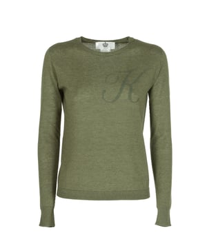 Hergestellt aus 55% Seide und 45% Kaschmir  
Leichtgewicht von 16 Gauge  
Pullover mit Rundhalsausschnitt und geripptem Finish an den Bündchen und dem Saum  
Kontrastierendes K auf der Vorderseite  
Geeignet für Freizeitlook, Reisen und Arbeitsgarderobe  
Gerade Passform und endet auf Hüfthöhe  
Fällt normal aus  
Hergestellt in Italien  
Trockenreinigung oder handwaschen bei kühler Temperatur  
55% SEIDE   45% KASCHMIR