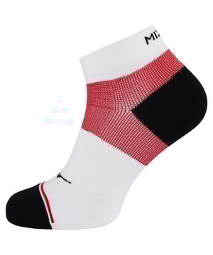 Calcetines Mizuno DryLite Blanco/Rojo Hombre Support Mid Running 67UU30176