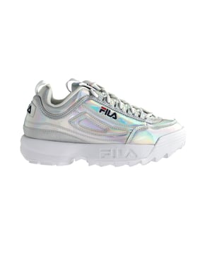 Fila Disruptor M Bajo Lace-Up Silver Synthetic Womens Entrenadores 1010747 3VW