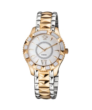 Specifications  GV2 11710-424 Women's Venice Diamond Quartz Watch   GV2 Women's Swiss Watch from the Venice Collection  39 mm Round 316L Stainless Steel Case/Push Pull Crown  Diamond Cut Bezel, 8 Diamonds on Indices 6  IP 316L Stainless Steel Bracelet with Deployment Buckle  Anti-reflective Sapphire Crystal  Water Resistant to 50 Meters/5ATM  Swiss Quartz Movement Ronda 763GV2 11716-929 Women's Venice Diamond Quartz Watch
GV2 Women's Swiss Watch from the Venice Collection
39 mm Round Rose Gold Case/Push Pull Crown
Diamond Cut Bezel, 8 Diamonds on Indices 6
Two toned Rose Gold-Stainless Steel Bracelet with Deployment Buckle
Anti-reflective Sapphire Crystal
Water Resistant to 50 Meters/5ATM
Swiss Quartz Movement Ronda 763.