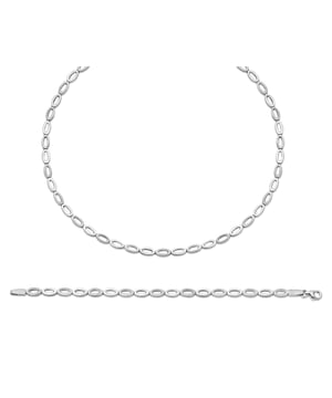 Deze Orphelia Set: Ketting + Armband in Zilver is gemaakt van de hoogste kwaliteit allergievrij 925 Sterling Zilver. De Orphelia Dames 925 Sterling Zilver Set: Ketting + Armband - Zilver SET-031 wordt geleverd in een prachtige geschenkdoos en heeft een garantie van twee jaar - het perfecte cadeau om jezelf of een geliefde te verwennen.