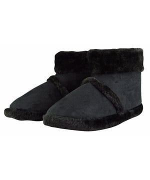 Treat your feet to these soft and cosy mens slipper booties. Whether you're spoiling yourself, or looking to gift a loved one, why not let these slippers do the talking with their luxuriously cushioned insole? With a mid-leg length, these slippers help to retain heat and warmth close to your feet as well as your legs! Warm up those cold feet and legs in these mens slipper booties. These socks can be worn with bed or slipper socks, if you're looking to provide an extra layer of warmth this Winter season. For a cosy and snug feeling, these slipper booties can be worn indoors at home if you suffer from cold feet. They feature a soft cushioned insole which helps to alleviate any pressure and fatigued feeling in the feet. There's plenty of room to wiggle your toes in these slippers as they allow a spacious fit. For a trendy design, these slippers have a soft faux-fur trim around the top and bottom of the slippers. Match them with your favourite pair of socks and pj's! These slippers are warm and breathable, further helping your feet to stay warm indoors during the colder months of the year! Choose from Black or Tan in these stylish slipper booties. They are available in mens sizes 7- 12 UK, 41-46 EU, 8-13 US.