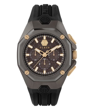 This Philipp Plein Octagon Chronograph Watch for Men is the perfect timepiece to wear or to gift. It's Brown 45 mm Round case combined with the comfortable Black Silicone watch band will ensure you enjoy this stunning timepiece without any compromise. Operated by a high quality Quartz movement and water resistant to 5 bars, your watch will keep ticking.