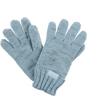 100% acrylic knit with reflective thread. 100% polyester fleece lining.