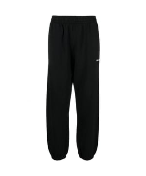 Verhoog je stijl met de zwarte joggingbroek. Deze comfortabele gebroken witte zwarte broek biedt een strakke en veelzijdige look, perfect voor elke gelegenheid. Of je nu naar de sportschool gaat of boodschappen doet, deze shorts bieden zowel stijl als functionaliteit. Upgrade je garderobe vandaag nog!, elastische taille en beenuiteinden, merklogo op de linkerzak, streetwear, Diag-ontwerp aan de achterkant van de benen