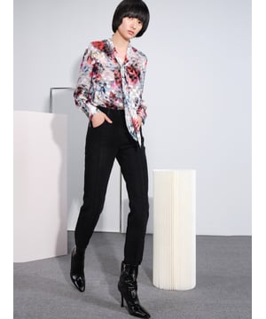 Lily Seidenpulli Mit Schleifenbandkragen