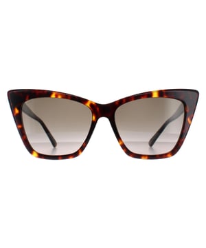 Jimmy Choo Cat Eye Womens Havana Brown Gradient LUCINE/S  Sunglasses are a elegant cat eye frame, enhancing your facial features while providing optimal sun protection. The high-quality acetate material used in their construction ensure durability and comfort, making them the ideal companion for both everyday wear and special occasions. The Jimmy Choo logo features on the temples for brand authenticity.