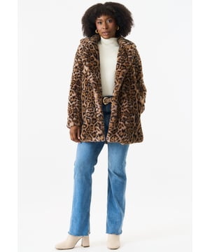Introducing our stylish Animal Fur Long Coat Jacket. Crafted with high-quality fur, this jacket is sure to make a statement in any fashion-forward wardrobe. Keep warm and stay on-trend with this must-have piece.
