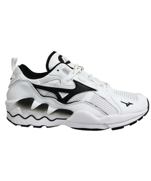 Mizuno Sport Style Wave Rider 1 White Lace Up Mens Running Trainers D1GA192701