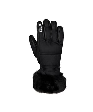 Buitenmaterialen: 100% Leer. Voering: 100% polyester. Vulling: 100% polyester. Stof: Prestaties. Voering: Sherpa Fleece, Tricot. Manchet: imitatiebont. Gewatteerd polsdetail, verhoogd rubberen detail. Ontwerp: Logo. Bevestiging: Metalen clips. Shell: Polyester, TPU membraan.
