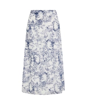 Material Futter/lining: 100% Polyester  Discover an elegant midi skirt with a classic A-line. This elegant garment showcases intricate floral prints, creating a timeless and sophisticated look. A fitted waist and a slight flare at the hem make this skirt exude casual style.  Rock