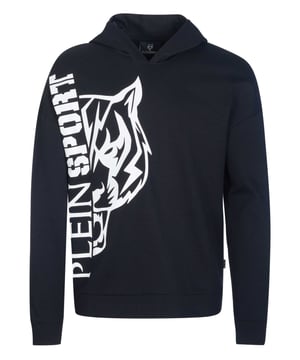 52% Cotton, 48% Polyester; Plein Sport pullover;  Model: FIPSC131298;  High quality manufacturing;  Soft cotton blend;  Hood;  Long sleeves ;  Plein Sport logo details