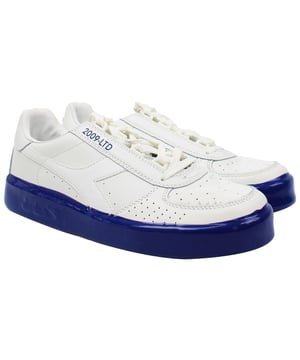 Diadora B.Elite MSGM Herren-Sneaker zum Schnüren, weißes Glattleder, 501.173942 07 C2433