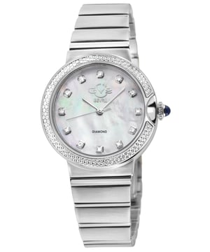 GV2 Reloj de diamantes suizos para mujer de la colección Sorrento
Caja redonda de acero inoxidable 316L IPYG de 33 mm. Bisel con corte de diamante IPYG
Esfera blanca de madreperla, 12 diamantes
Corona dorada de empuje/tirón
Brazalete de oro amarillo IP con cierre desplegable
Cristal de zafiro antirreflectante
5 ATM (50 metros, 165 pies)
Movimiento de cuarzo suizo Ronda 763