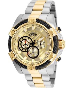 El Invicta 25518 tiene una caja de acero inoxidable de 52 millimetros con una esfera oro.
Esta modelo funciona con un movimiento de Cuarzo preciso.
Resistencia a la presión de aqua de 10 bares.
Este modelo es parte de la colección Invicta Bolt.

2 años de garantía Invicta.