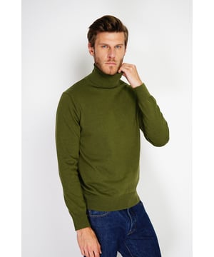 William de Faye – Rollkragenpullover – Khaki