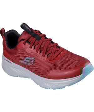 Genießen Sie eine gut gepolsterte Leistung und achten Sie gleichzeitig auf Ihren ökologischen Fußabdruck mit dem Skechers Edgeride - Rekze. Dieser vegane Sportschuh verfügt über ein Obermaterial aus Mesh und Synthetik, Stretch-Schnürsenkel, eine gut gepolsterte Zwischensohle und eine luftgekühlte Memory Foam Innensohle.