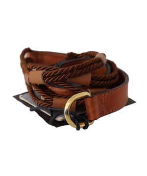Brand: SCERVINO STREET
  Condition: Brand new with tags
  Material: Leather
  Design: Braided
  Hardware: Gold-tone
  Fastening: Buckle
  Color: Dark brown
  Logo details
  Made in Italy
Material: Leather
