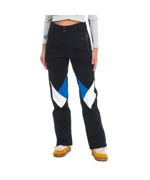 Ski pants Vuarnet.
 Front opening with zipper and snap button.
 Two zippered hand pockets
 Adjustable lower leg with zipper.
 Fixed inner gaiter with non-slip bands and reinforced material on the leg.
 Brand logo on the back.
 Seams seen in tone.
 Composition: 76% Polyamide, 24% Elastane
 Care:
Handwash.
 Do not use dryer.
 Do not iron.
 Do not use bleach.
 Do not dry clean.